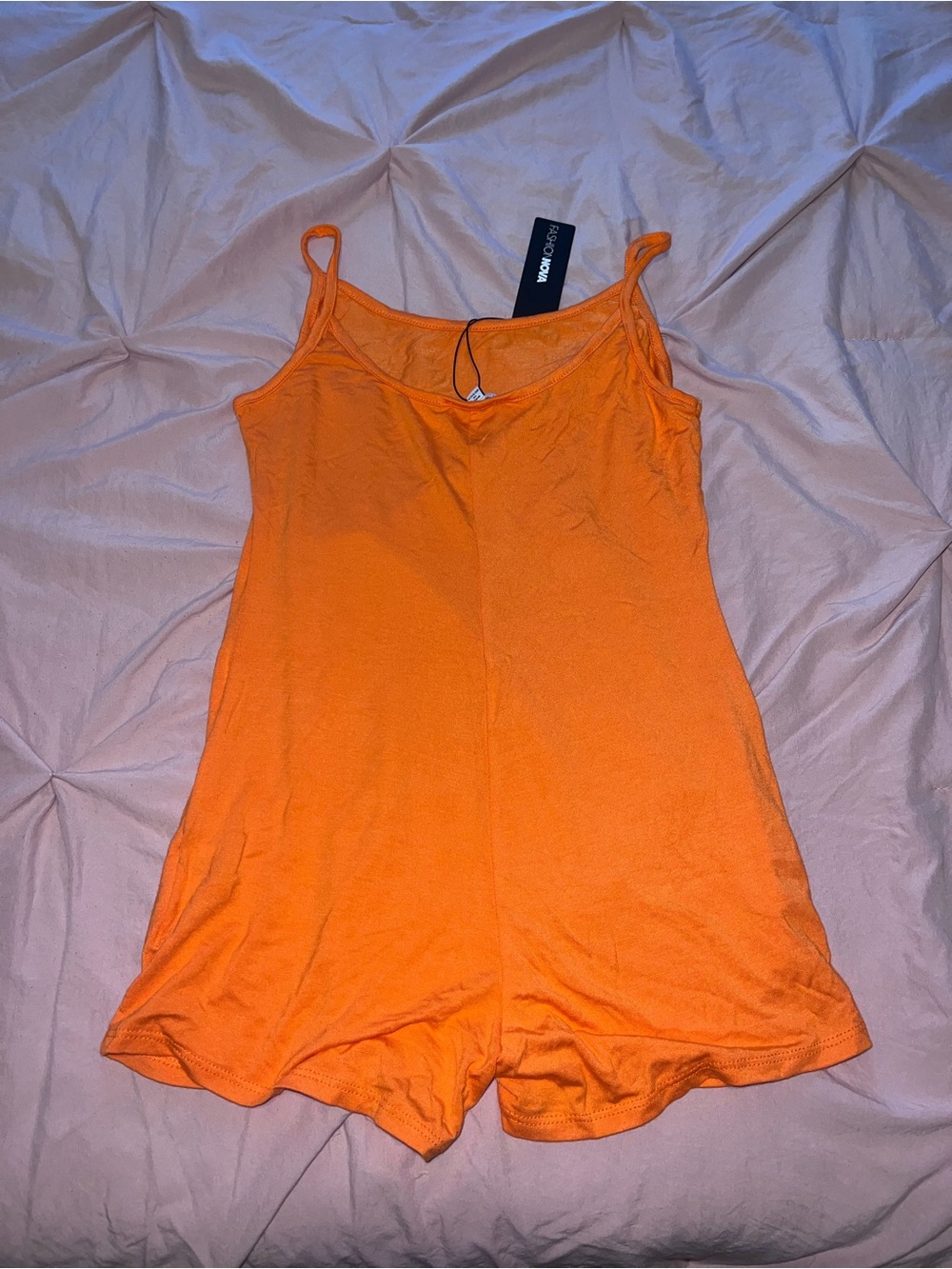 NWT Fashion Nova Orange Spaghetti Strap Romper - Picture 4 of 5